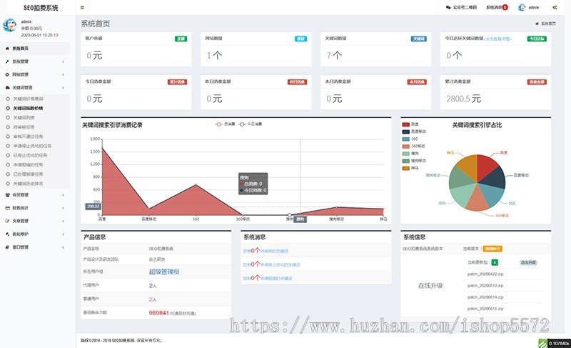 关键词排名按天计费系统源码/优化排名计费系统/按天扣费/SEO工具 