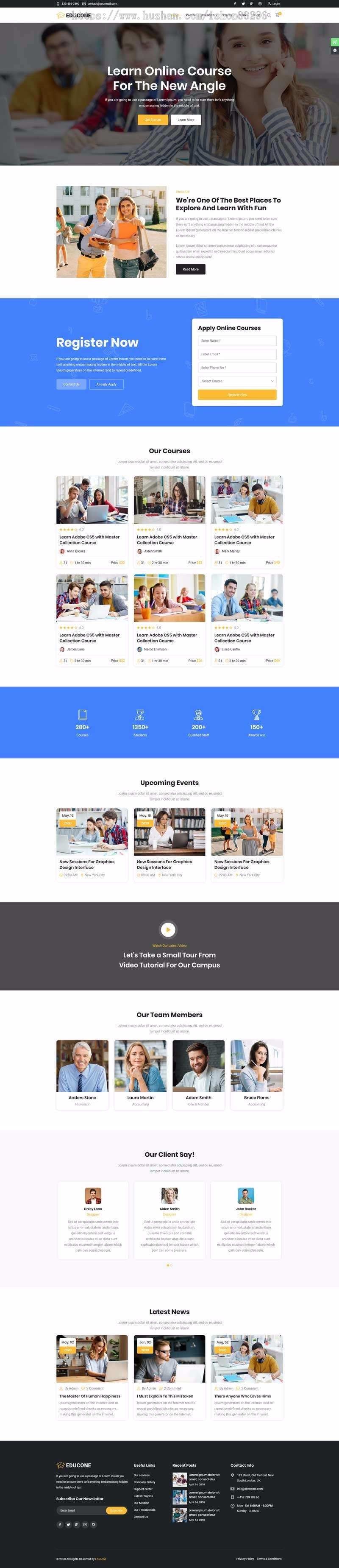 html5在线课程学习官网响应式bootstrap静态页模板 