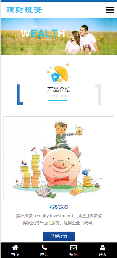 响应式海外理财投资管理类模板 -企业站-qyz127