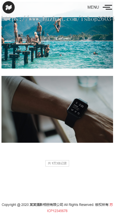 响应式滚屏摄影相册类网站模板-企业站-qyz119