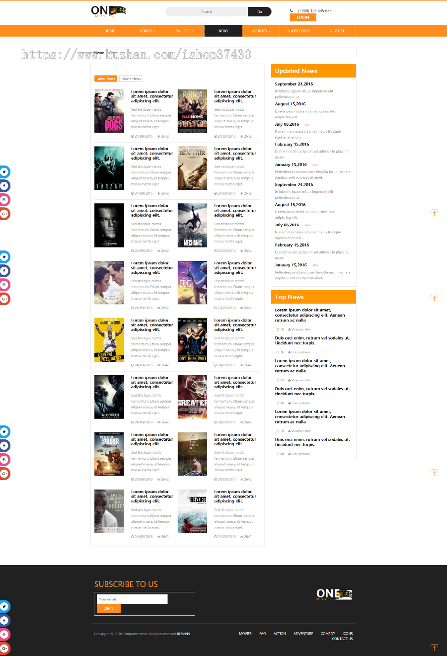 高端大气自适应电影影视视频门户网站html5模板