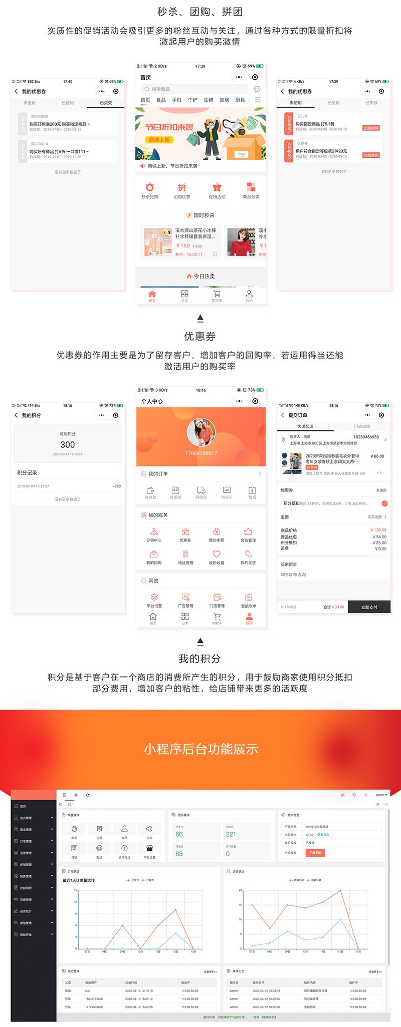 门店商城小程序多店铺 电子商务管理系统源码
