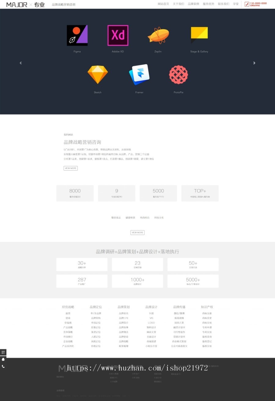HTML5品牌战略营销设计类网站织梦响应式模板带手机版
