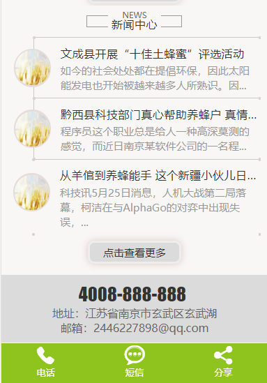 野生蜂蜜蜜蜂养殖类网站模板-企业站-qyz52