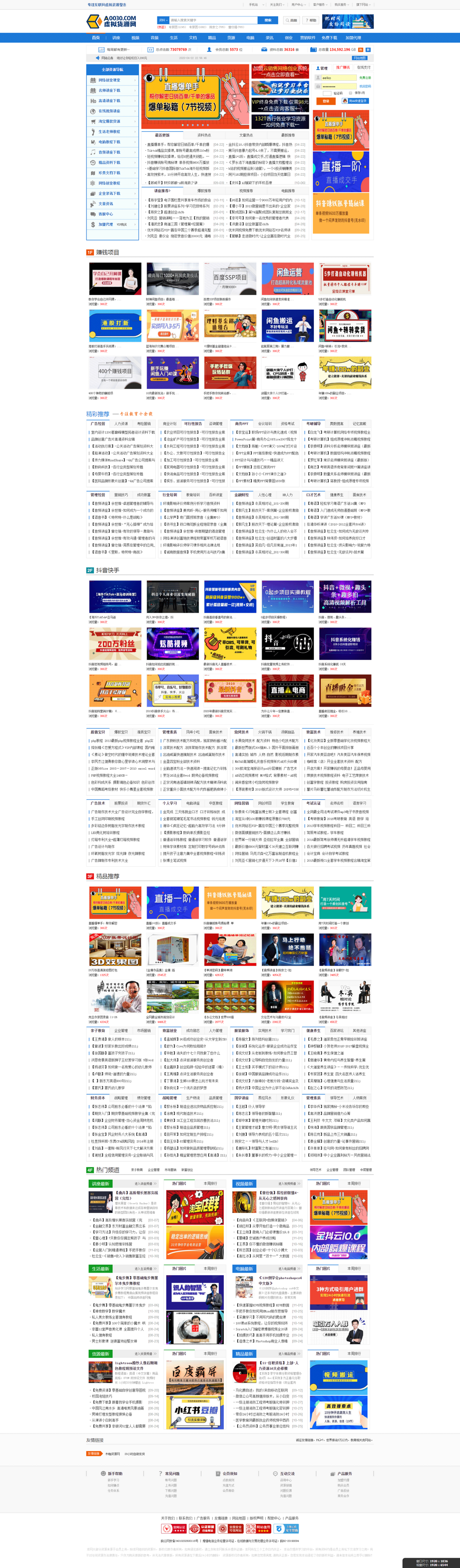 虚拟货源网 教程资料网 整站源码出售 带整站数据 代教程资料全套