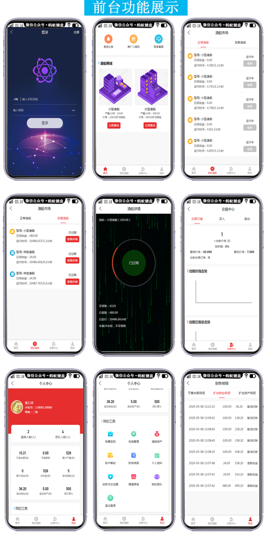 【运营级能测试】渔船矿机挖矿矿池矿场自动挂机收益区块链分销直推奖虚拟货币理财项目
