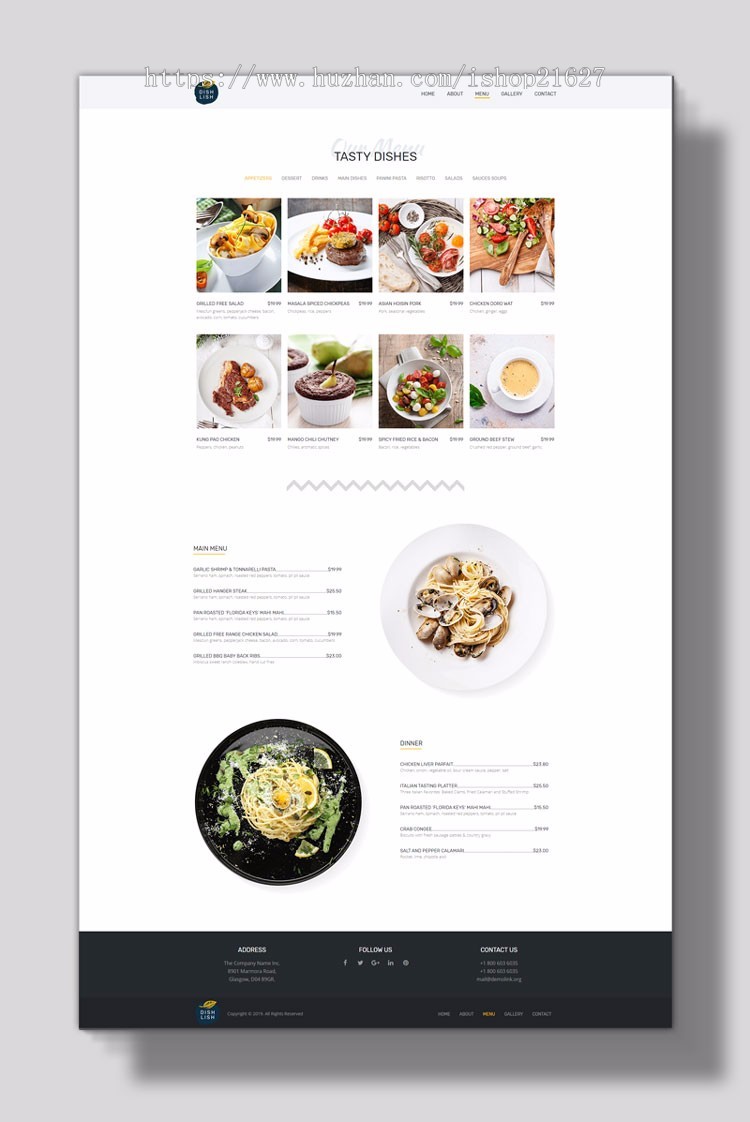 wordpress模板餐饮行业菜单简洁企业网站源码汉化 