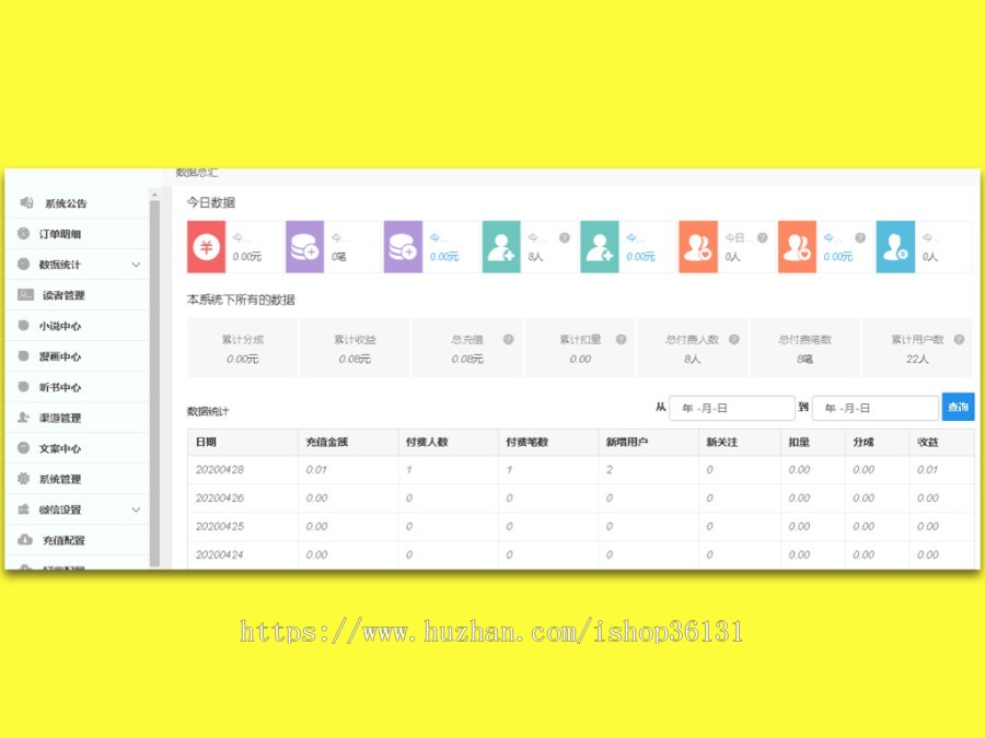 小说漫画分销系统微信公众号服务号付费阅读总后台，开源源码，可二次开发