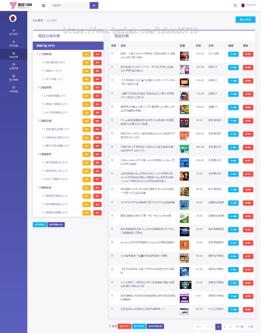虚拟产品自动发货系统源码/网站模板商城平台源码/全开源
