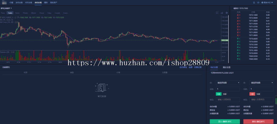 全新升级数字资产交易平台 法币交易 C2C交易 合约交易、理财