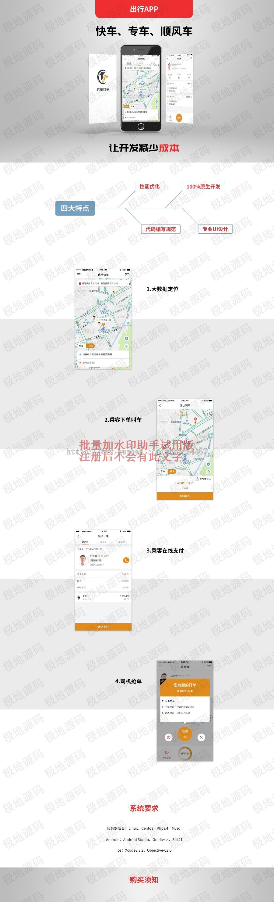 打车源码打车APP源码网约车源码仿滴滴原生APP开发