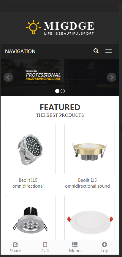 （自适应手机版）响应式灯具织梦模板 灯饰产品英文外贸网站源码