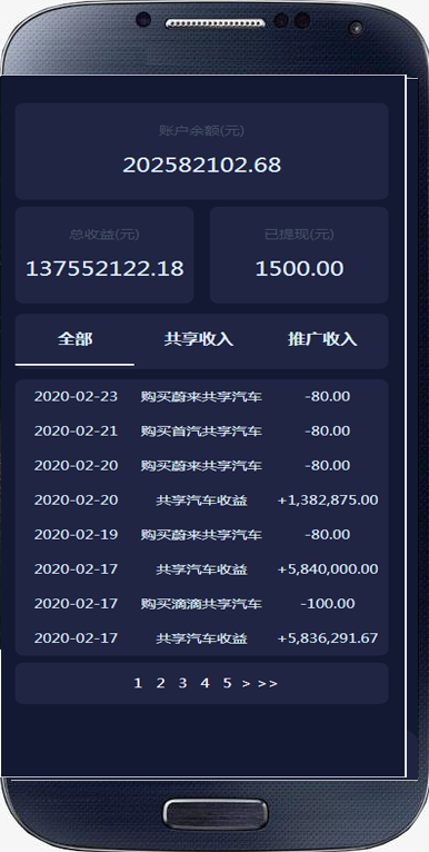 【运营版共享汽车】投资理财/挂机分润/推广分销/拉新返利/系统源码