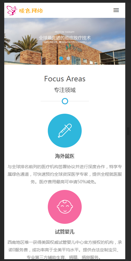 （自适应手机版）医疗试管婴儿响应式织梦模板 医疗科技类网站源码