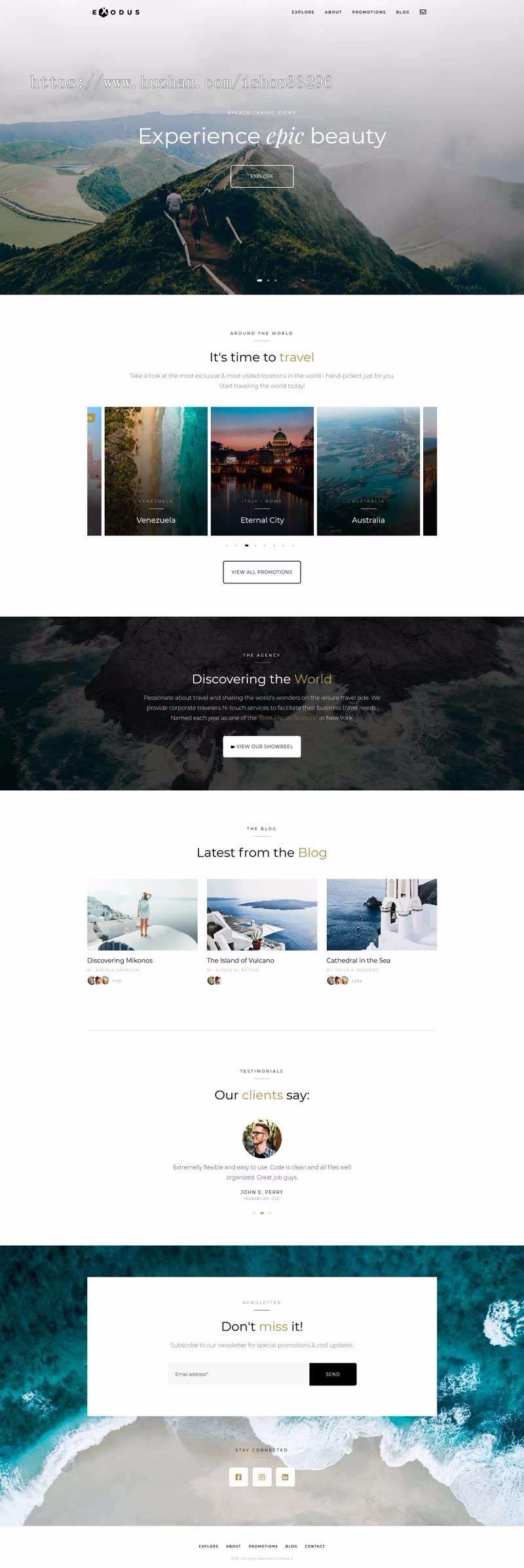html5旅行摄影记录响应式博客静态页面模板