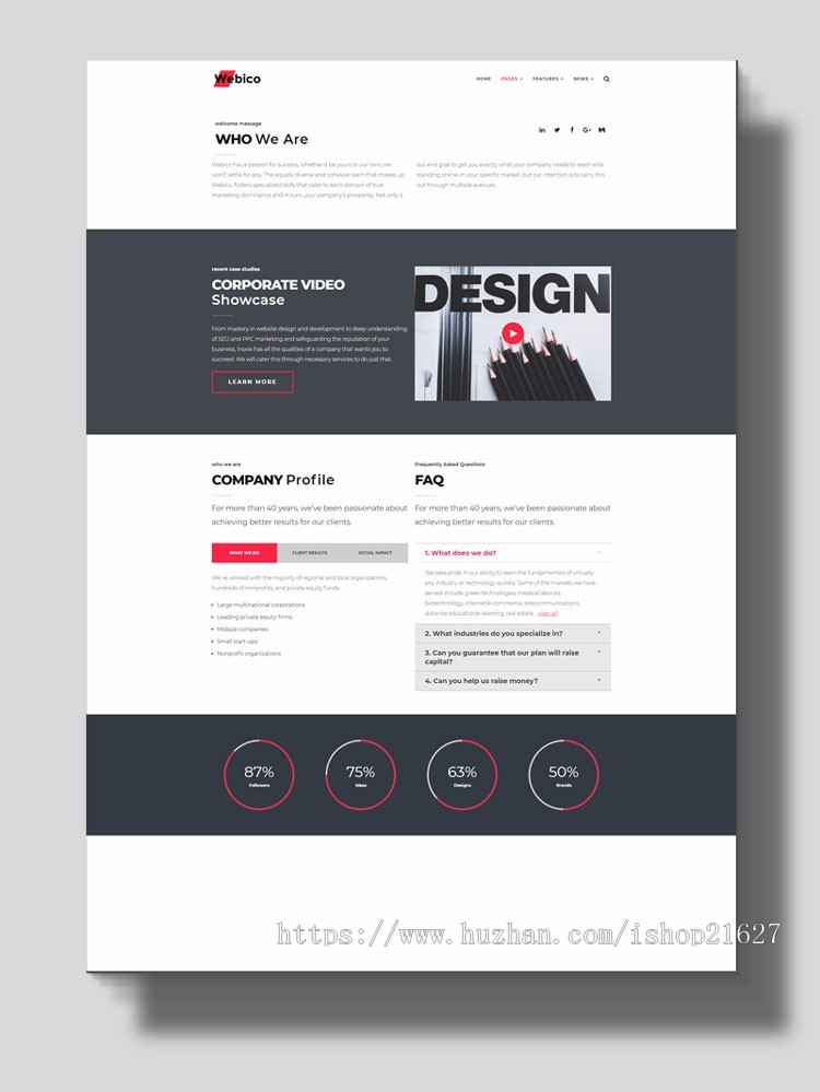 wordpress主题模板网页设计行业自适应博客企业整站源码二次开发 