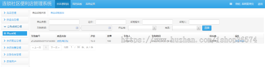 SSM连锁社区便利店管理系统