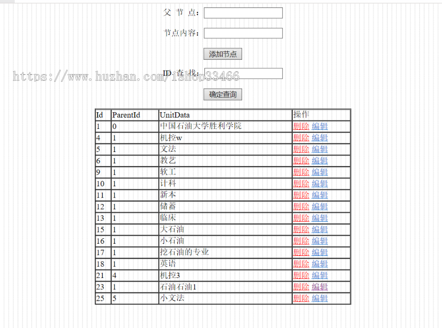 javaweb JAVA JSP数的结点的增删改查节点的增删改查