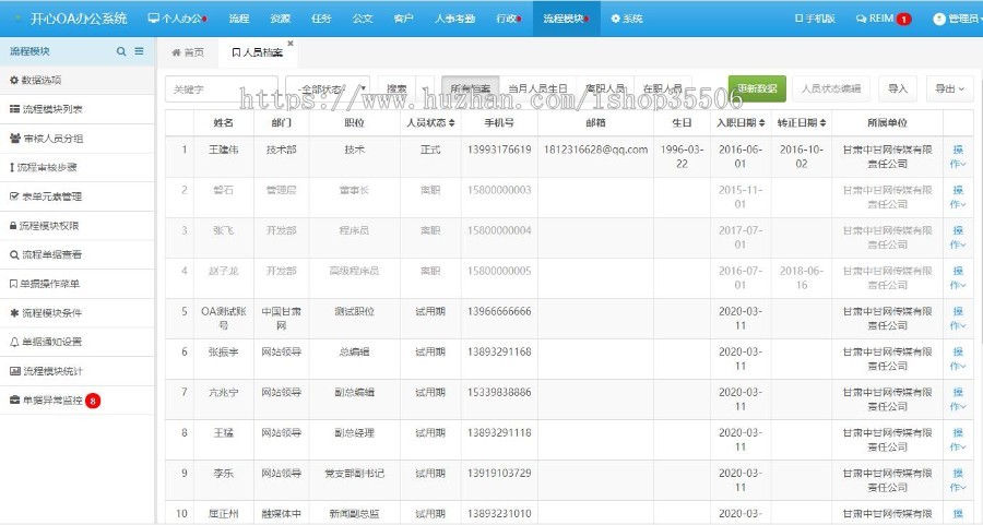 开心OA办公系统 OA ERP CRM 框架 源码 开源软件 WAP 