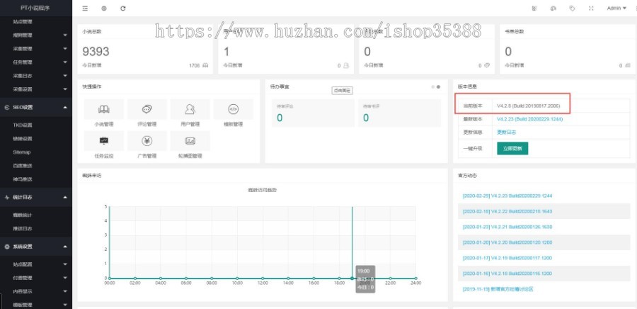 PTCMS小说系统V4.2.8版本，后台自带各种模板，送规则，有详细安装教程