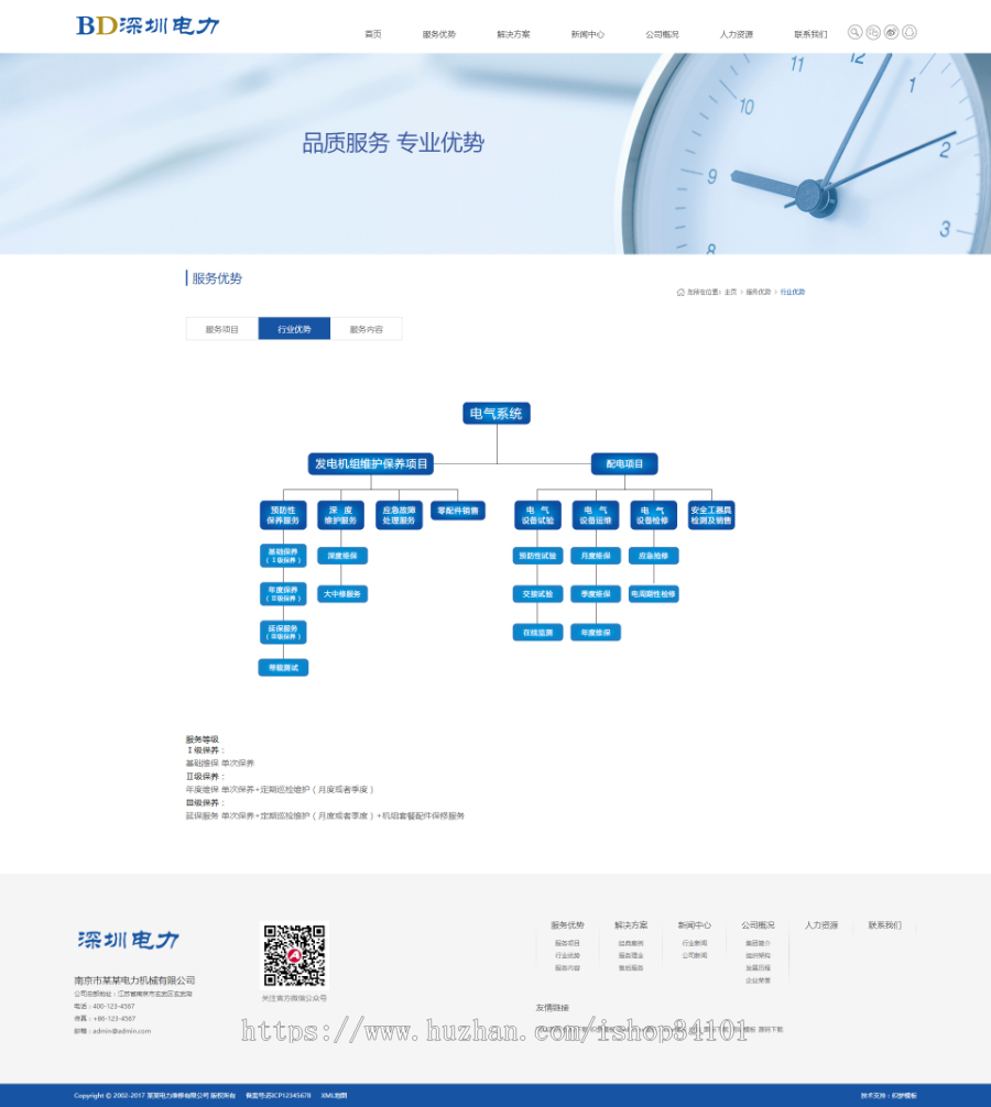响应式电力发电机维修类织梦模板 HTML5蓝色机械设备维修网站（带手机版）