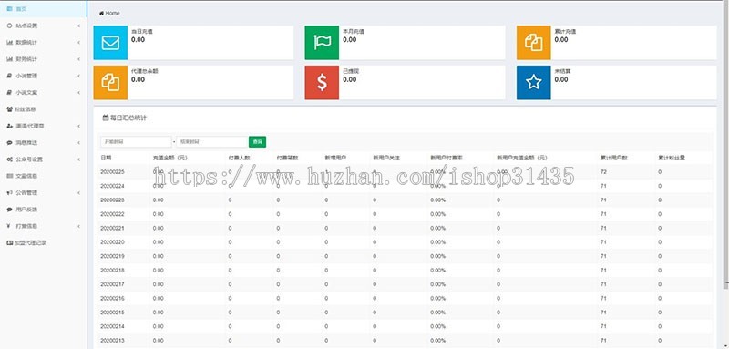 Thinkphp掌上阅读小说源码支持公众号、代理分站支付