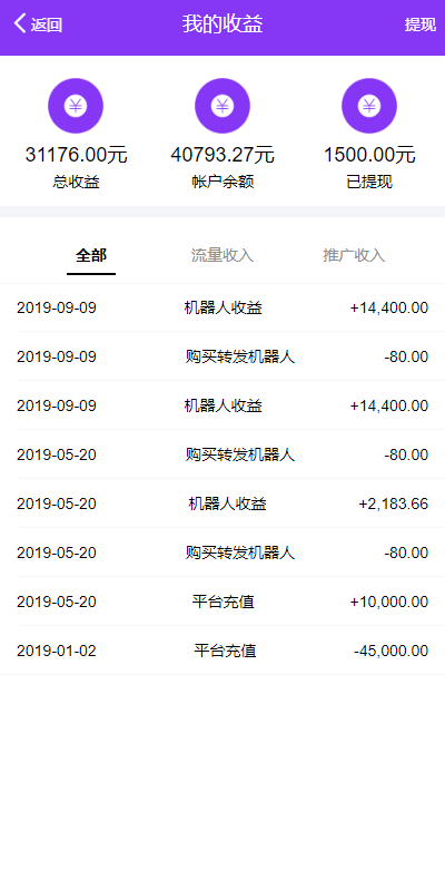 【运营版】全新广告机器人/二开紫色UI/广告智能AI机器人合约/挂机赚钱机器人源码/
