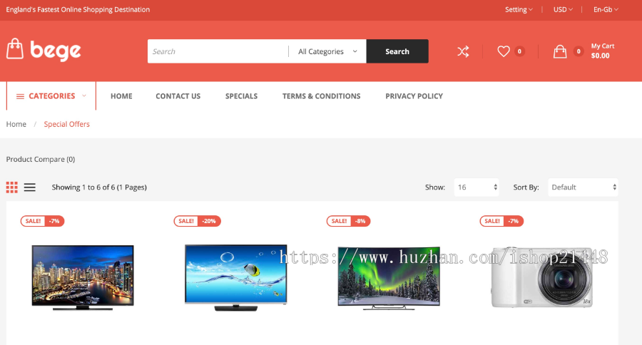 PHP中英文双语版外贸在线购物商城网站 响应式设计商城