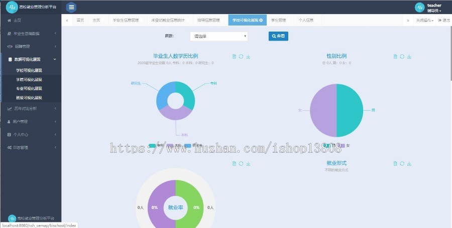 Java SSH毕业生离校就业分析管理平台