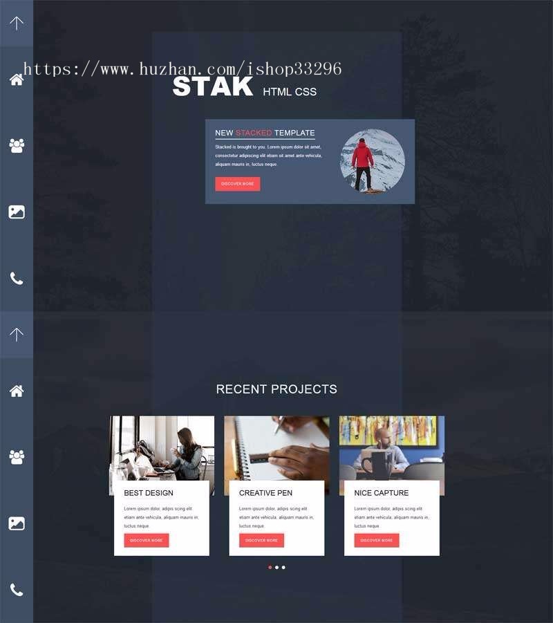 html5响应式自适应手机端黑色创意个性个人主页介绍网页模板