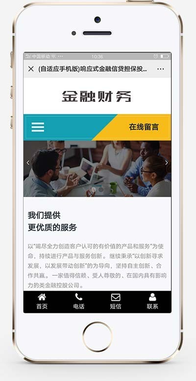 （自适应手机版）响应式金融信贷担保投资风险类织梦模板