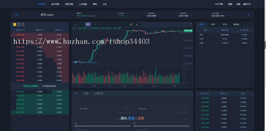 纯JAVA交易所 支持以太坊ERC2.0 BTC等 仿火币交易所 otc 机器人行情 pc+纯原生app