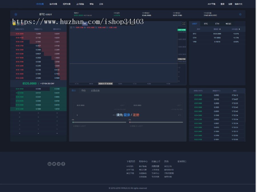 纯JAVA交易所 支持以太坊ERC2.0 BTC等 仿火币交易所 otc 机器人行情 pc+纯原生app
