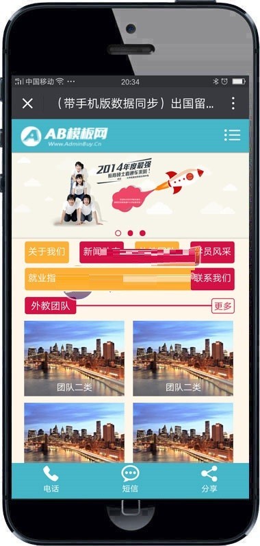 出国留学签证类网站织梦模板 出国留学签证服务机构网站源码带手机版