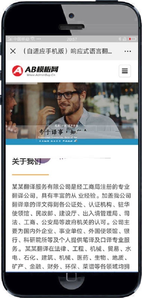 响应式语言翻译类织梦模板 HTML5翻译社英语翻译机构网站源码带手机版