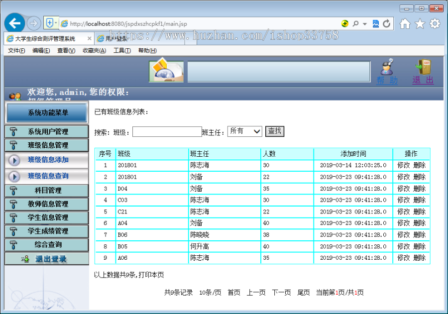 JSP+ssm大学生综合测评管理系统评优无论