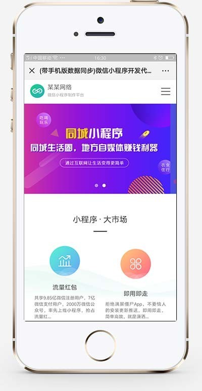 （带手机版数据同步）微信小程序开发代理展示销售织梦网站模板织梦小程序软件网站源码下