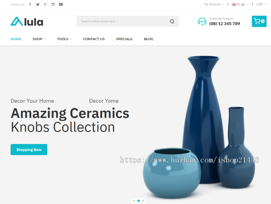 中英文双语版陶器瓷具外贸电子商务商城网站模板 带在线下单功能