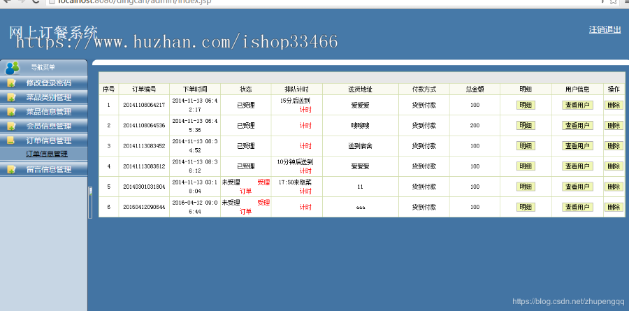 javaweb JAVA JSP 订餐系统餐厅点餐系统源码点餐系统网上订餐系统在线订餐 