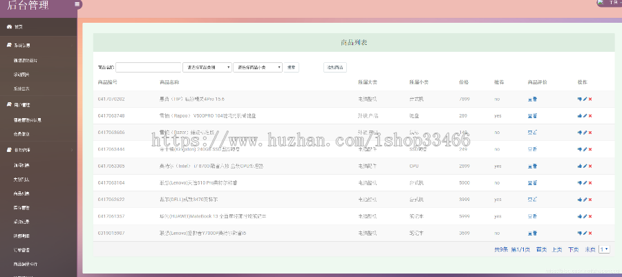 ssh网上电脑商城的设计与实现（购物系统，销售系统）