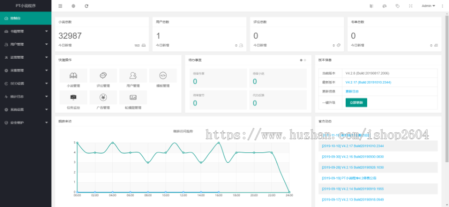 ptcms4.2.8小说源码，自动推送深度SEO优化带详细安装教程送采集规则带详细教程 