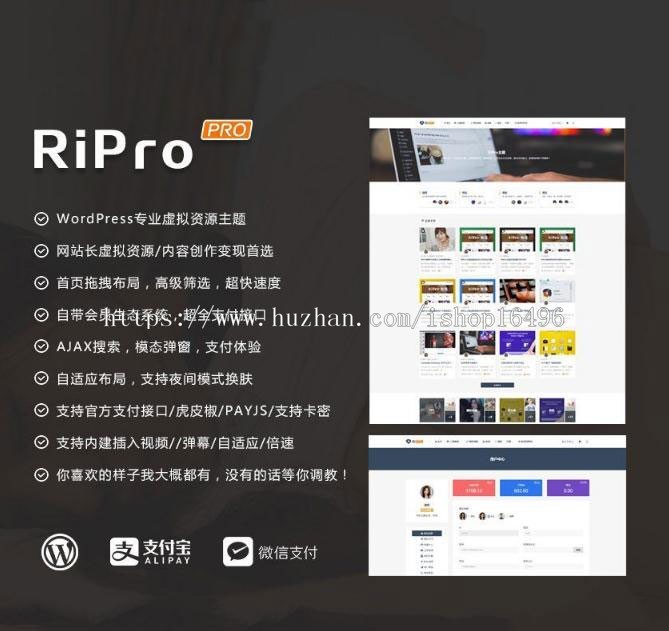 WordPress主题 RiProV4.3.0去授权版本 支持支付宝 专业虚拟资源主题 