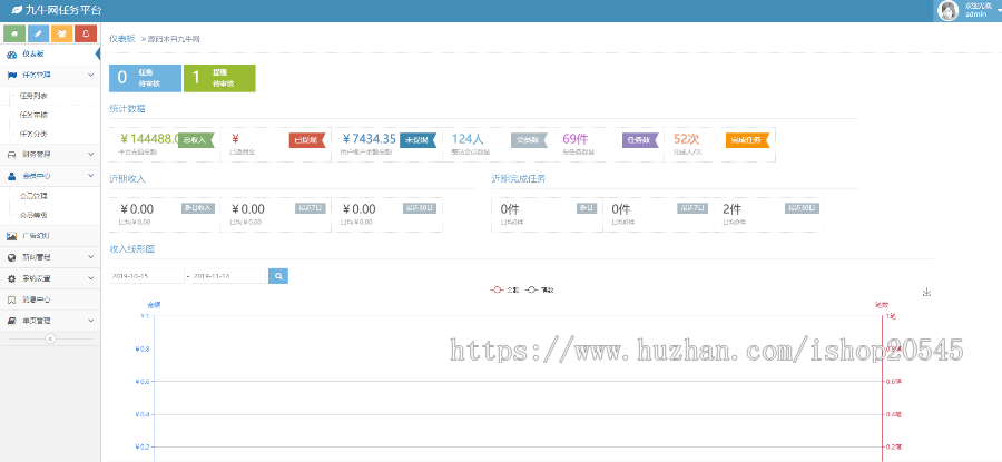 模板漂亮任务平台，支持打包原生app