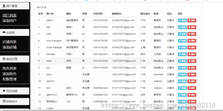springboot商城系统java商城管理系统多角色管理员商家用户