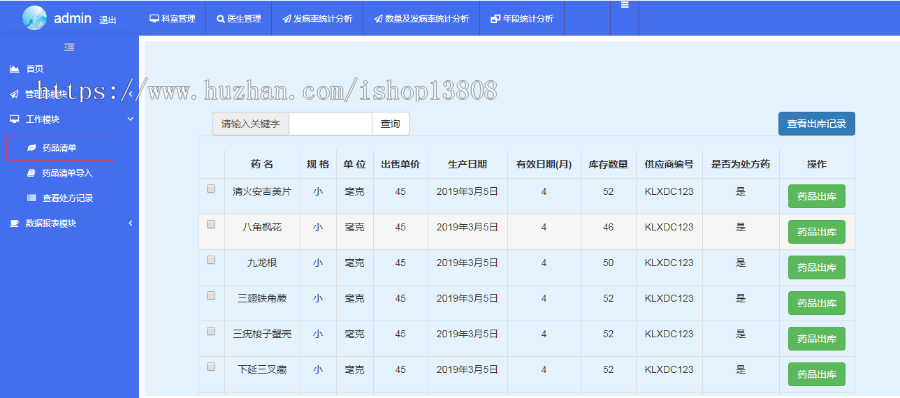 java 基于ssm+echarts开发的医疗管理数据分析系统 