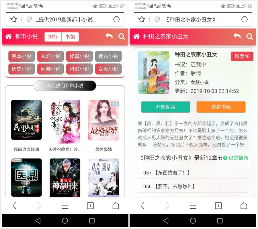 带自动采集粉色烂漫全新UI升级小说自动采集+深度seo优化带移动端整站源码 