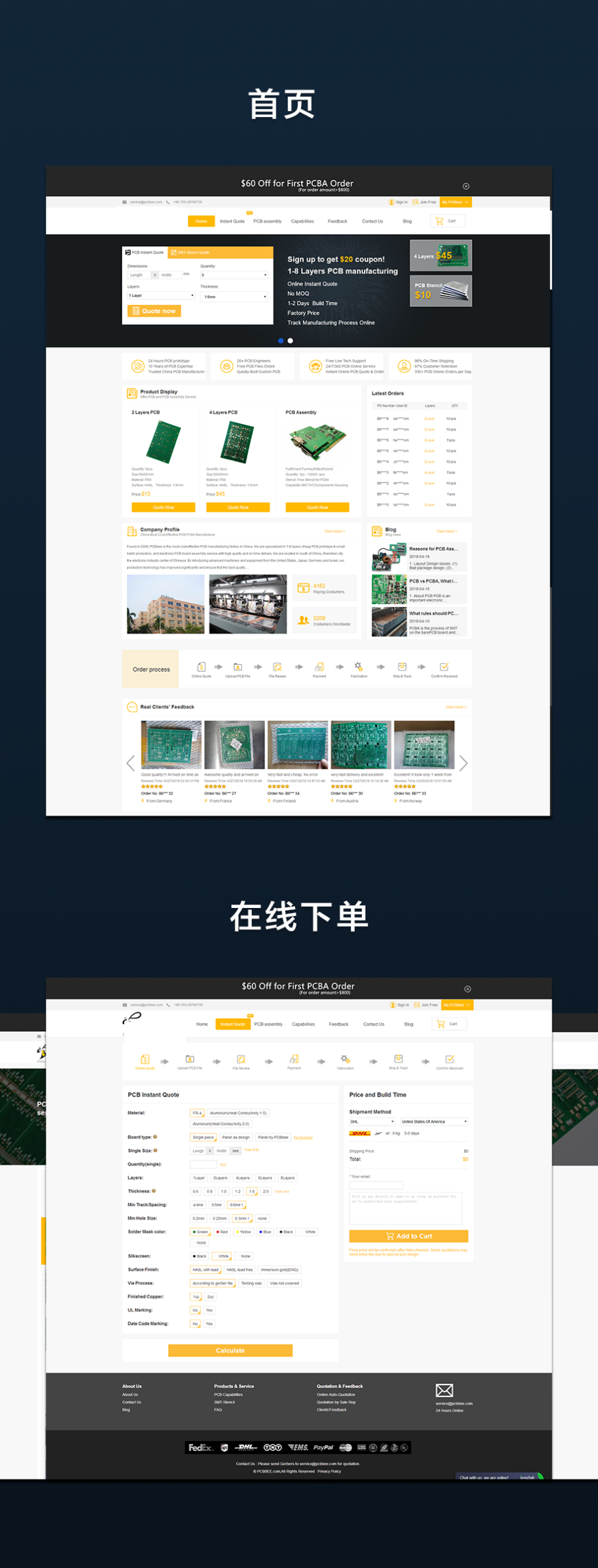 pcb在线订制|PCB下单系统|PCB在线下单|PCB报价系统|企业下单平台完美运营版