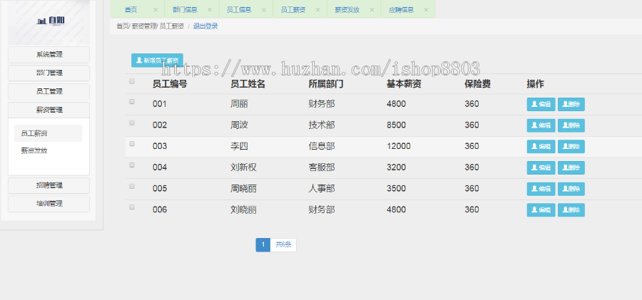 java人力资源管理系统 ssm人力资源管理系统