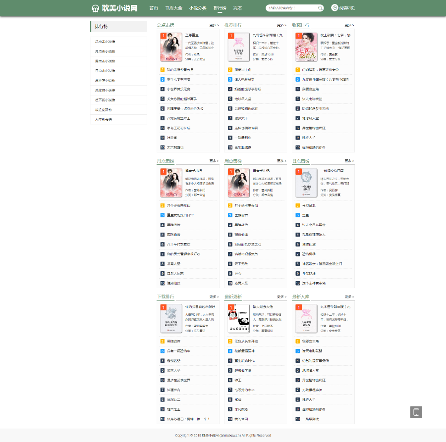 2020年3月新PTCMS完美修复版小说模板蜻蜓听书/四色风格/带朗读/带下载无线端更新规则