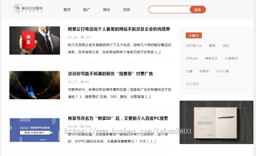 wordpress个人博客源码模板 响应式极简大气源码 强化SEO排名 